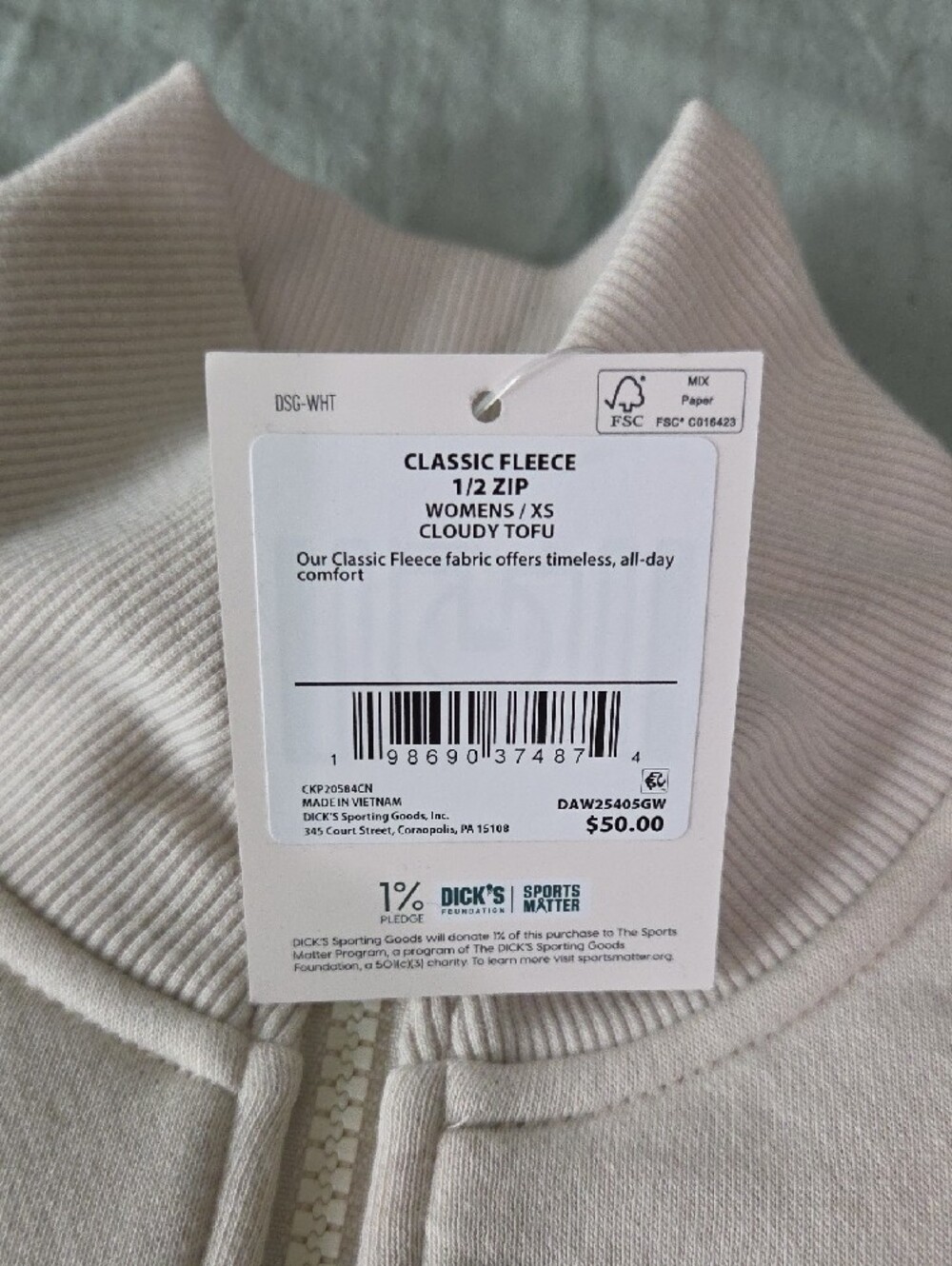 DSG Over Sized Women's Classic Fleece 1/2 Zip Pullover - Picture 2 of 3